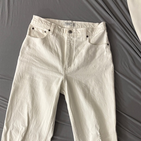 Abercrombie 90s straight high rise denim white - Picture 2 of 5
